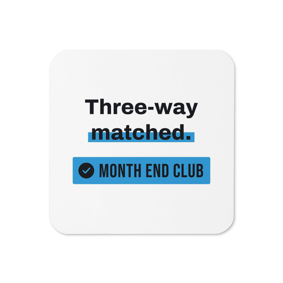 Three-Way Matched Coaster – White, blue print