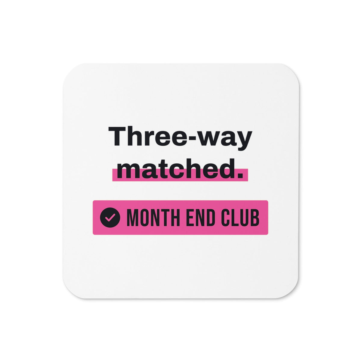 Three-Way Matched Coaster – White, pink print