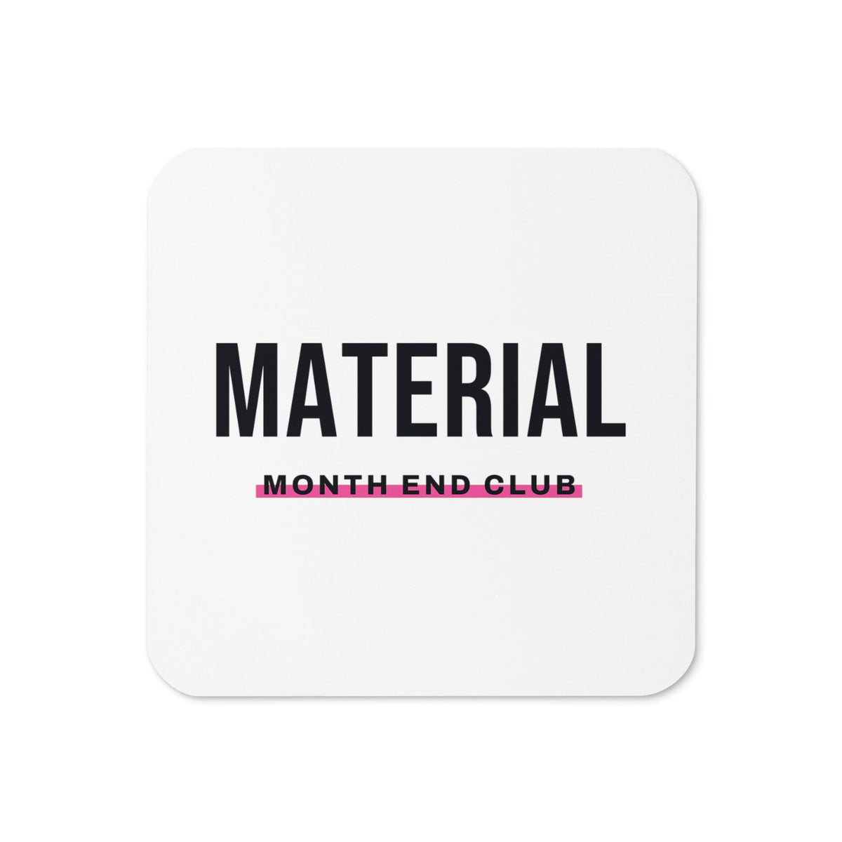 Material Coaster – White, pink print