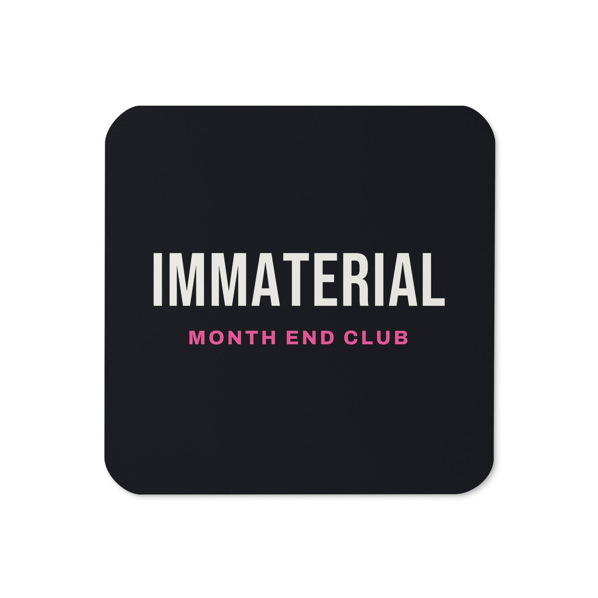 Immaterial Coaster – Black, pink print