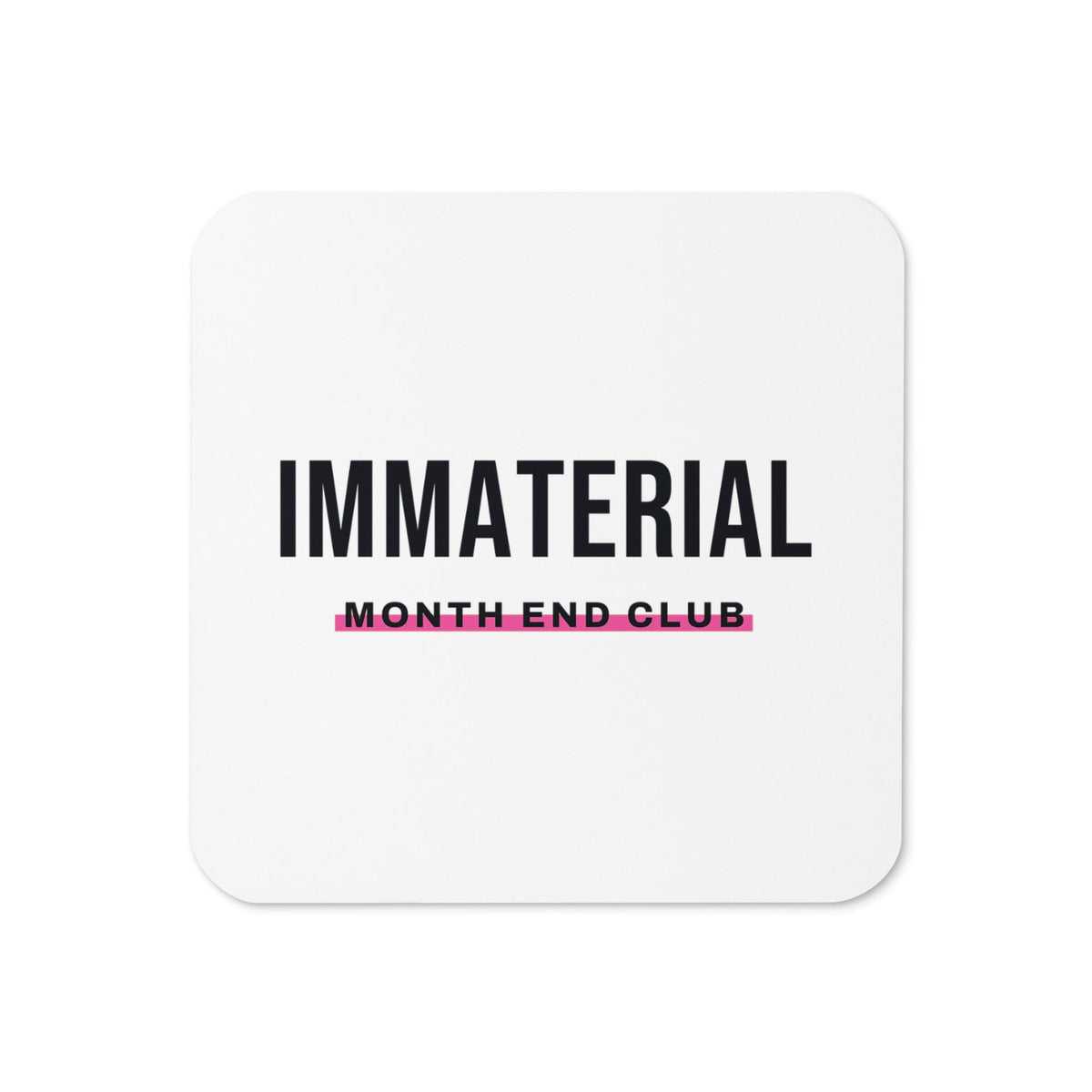 Immaterial Coaster – White, pink print