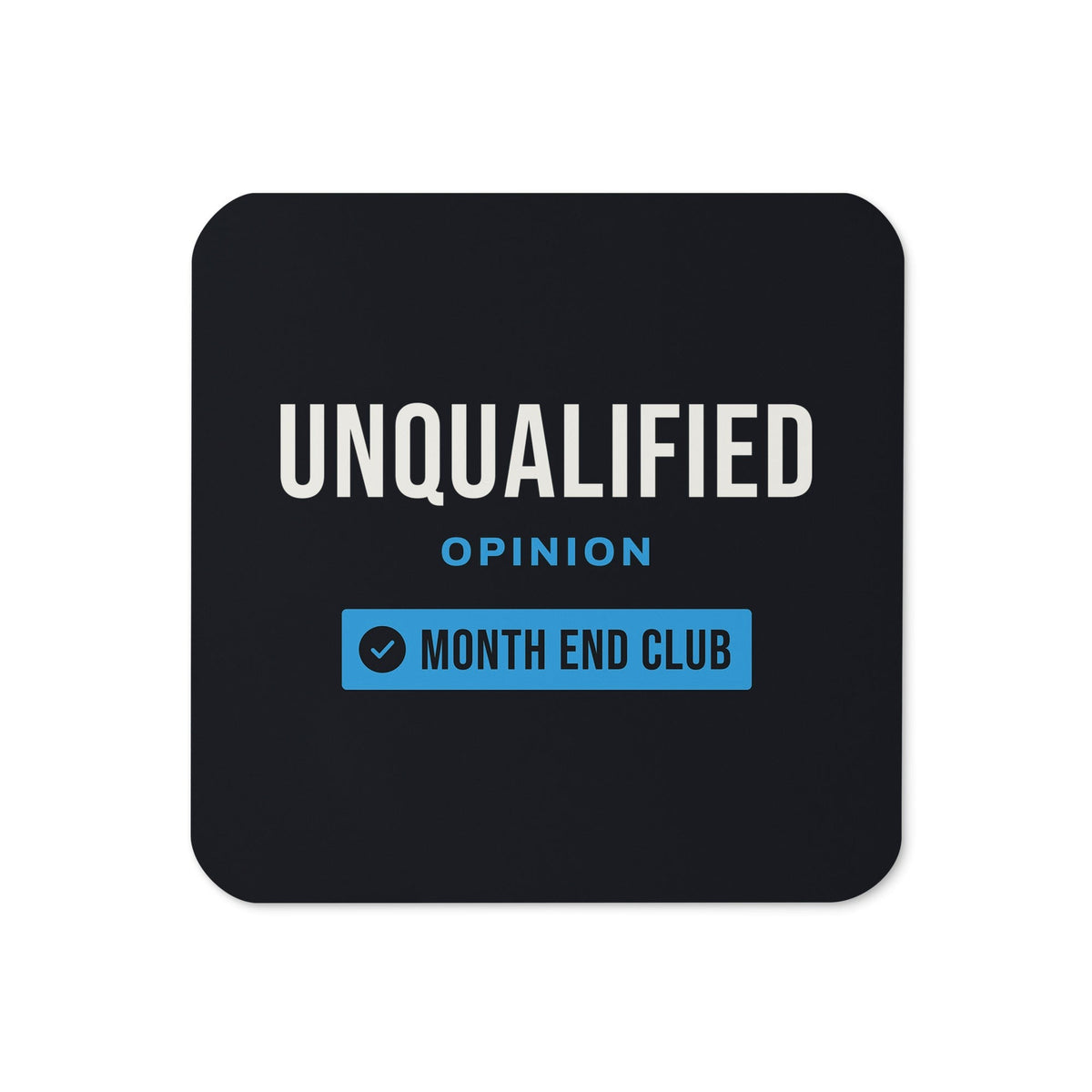 Unqualified Coaster – Black, blue print