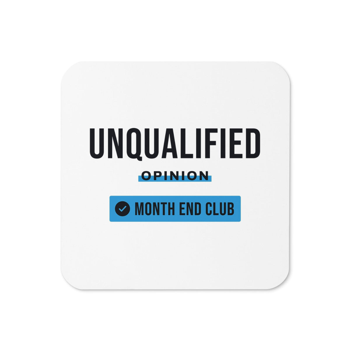 Unqualified Coaster – White, blue print