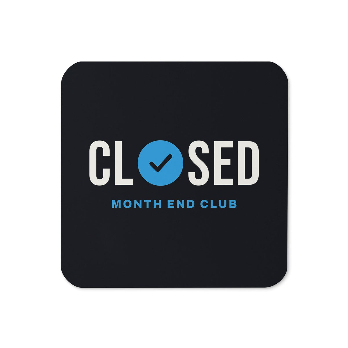 Closed Logo Coaster – Black, blue print