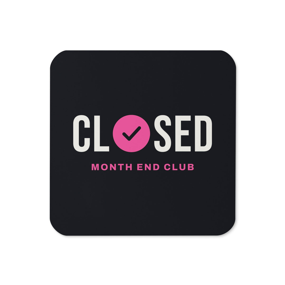Closed Logo Coaster – Black, pink print