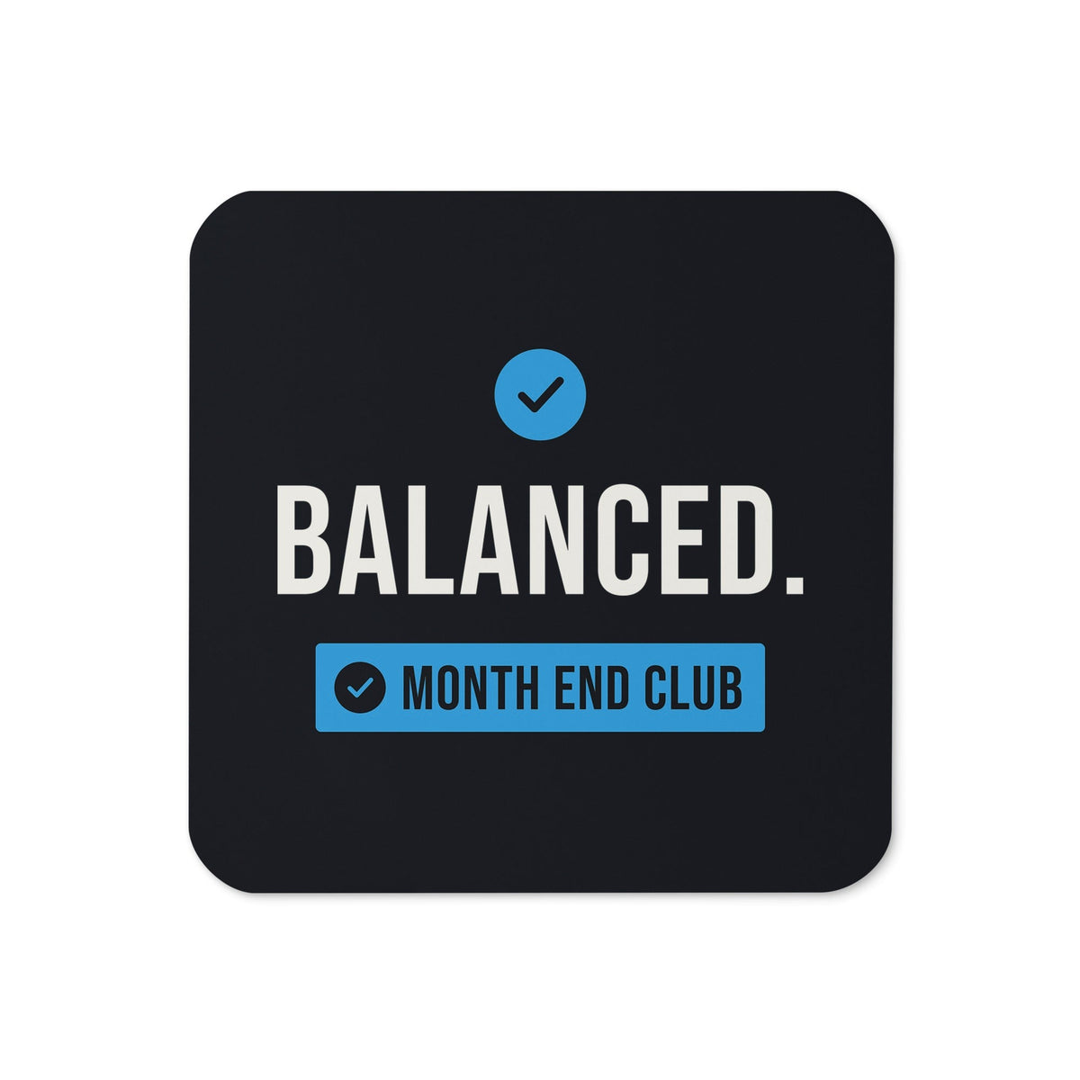 Balanced Coaster – Black, blue print