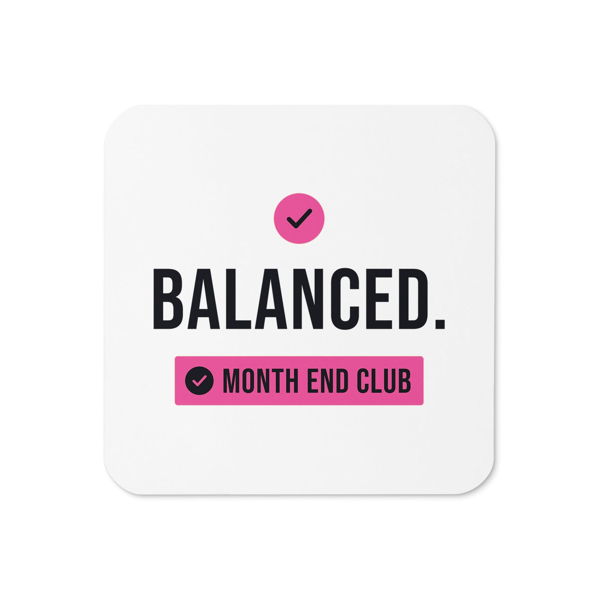 Balanced Coaster – White, pink print