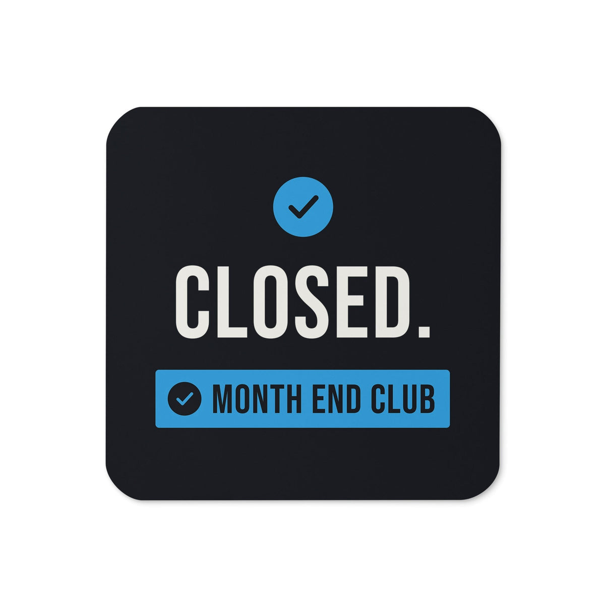 Closed Coaster – Black, blue print