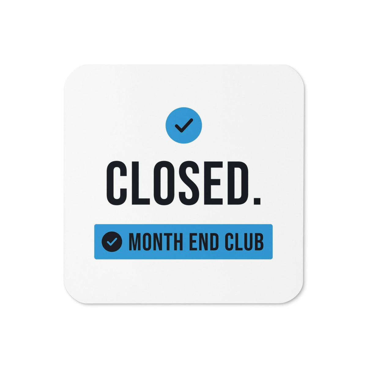 Closed Coaster – White, blue print