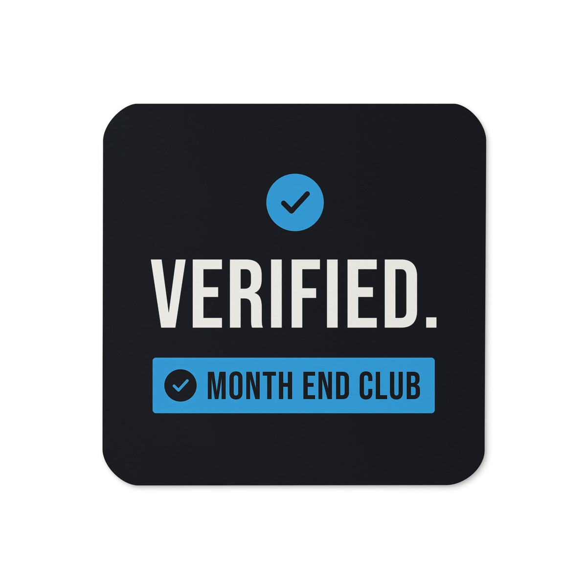 Verified Coaster – Black, blue print