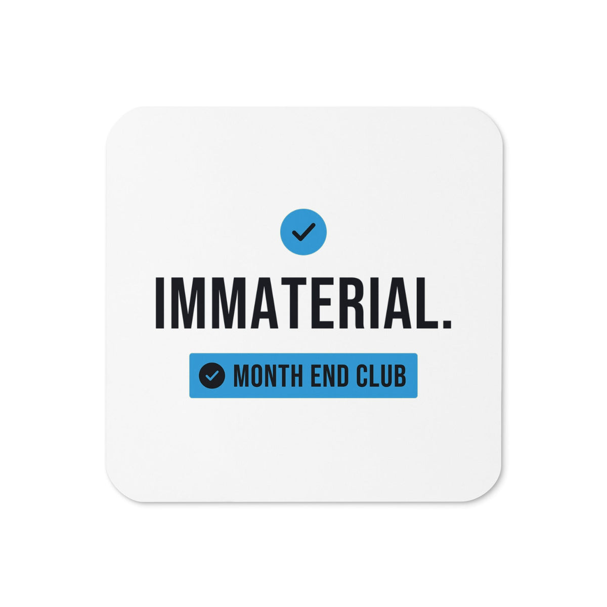 Immaterial Tick Coaster – White, blue print