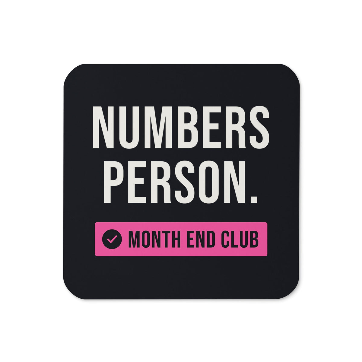 Numbers Person Coaster – Black, pink print