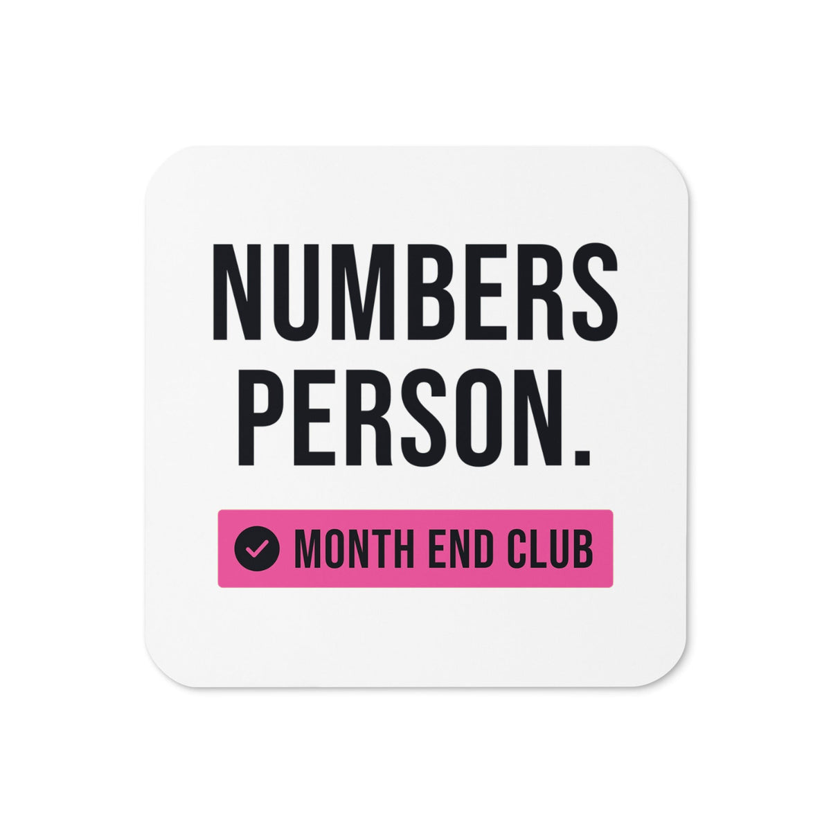 Numbers Person Coaster – White, pink print