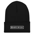 Month End Club Beanie – Black with off-white embroidered logo