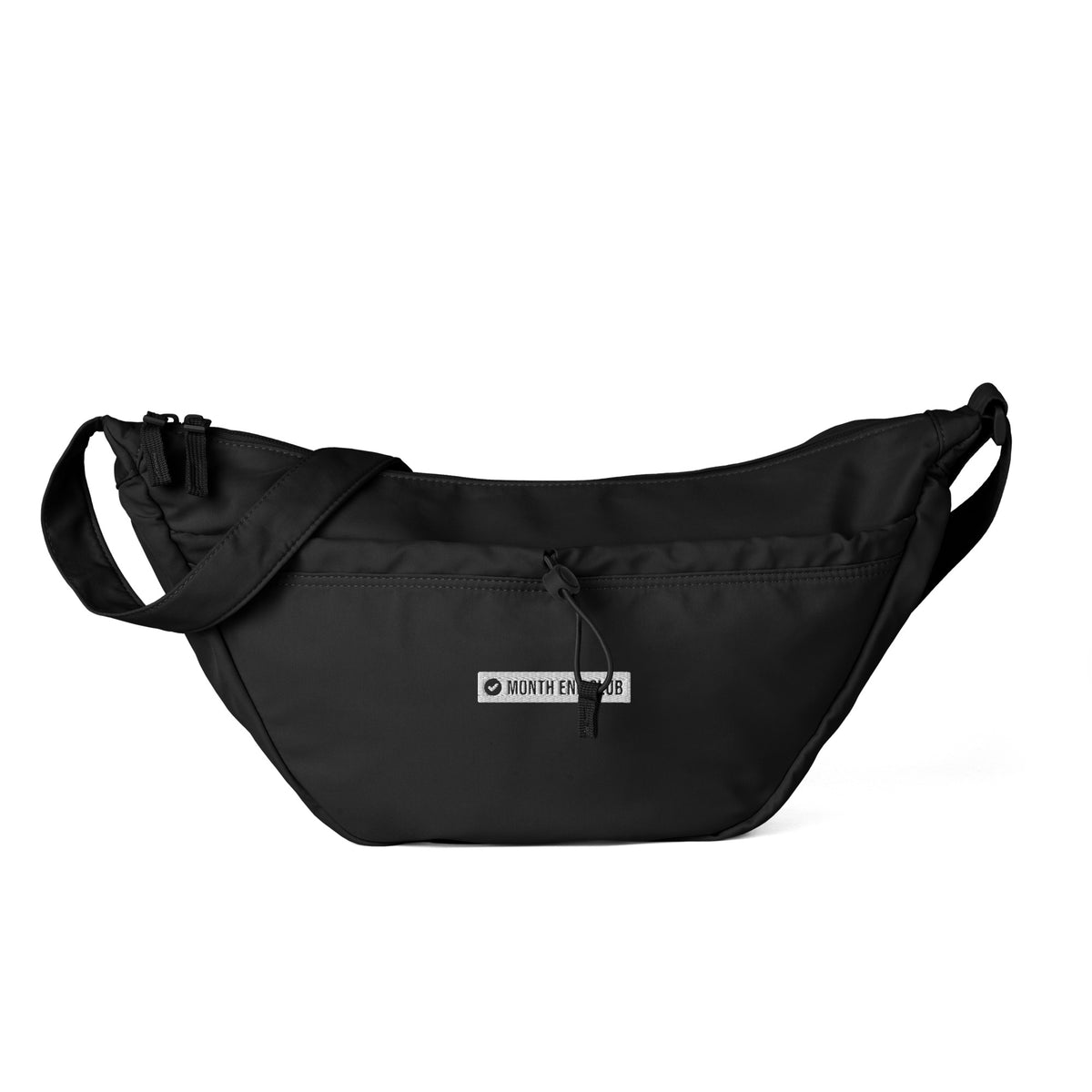 Embroidered Logo Everyday Crossbody Bag – Black, front