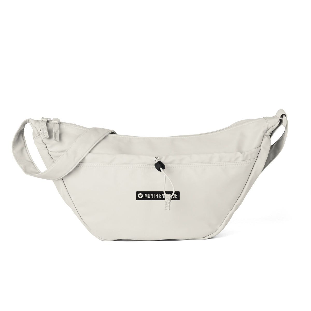 Embroidered Logo Everyday Crossbody Bag – Natural Stone, front