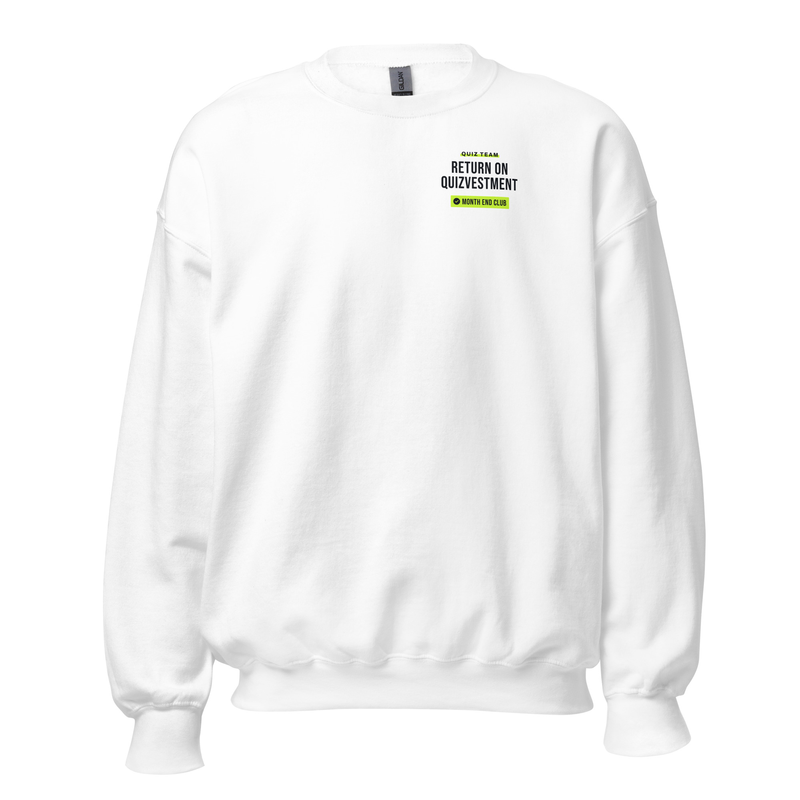 Pub Quiz Team Sweatshirt – White – Return On Quizvestment