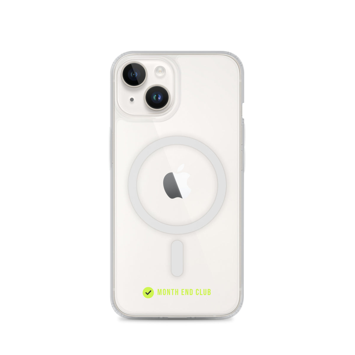 Month End Club Tick MagSafe Clear iPhone Case – Lime – iPhone 14, clear