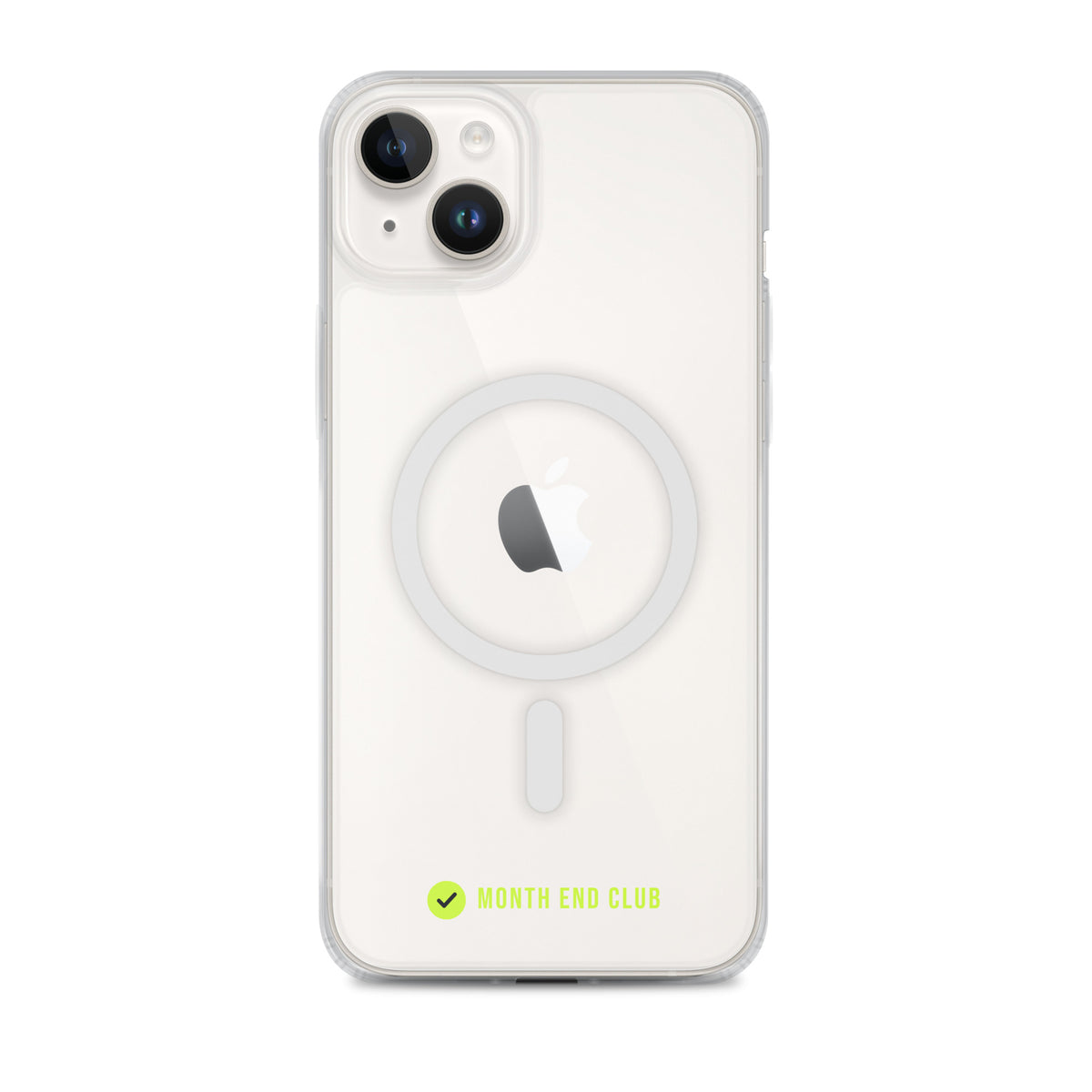 Month End Club Tick MagSafe Clear iPhone Case – Lime – iPhone 14 Plus, clear