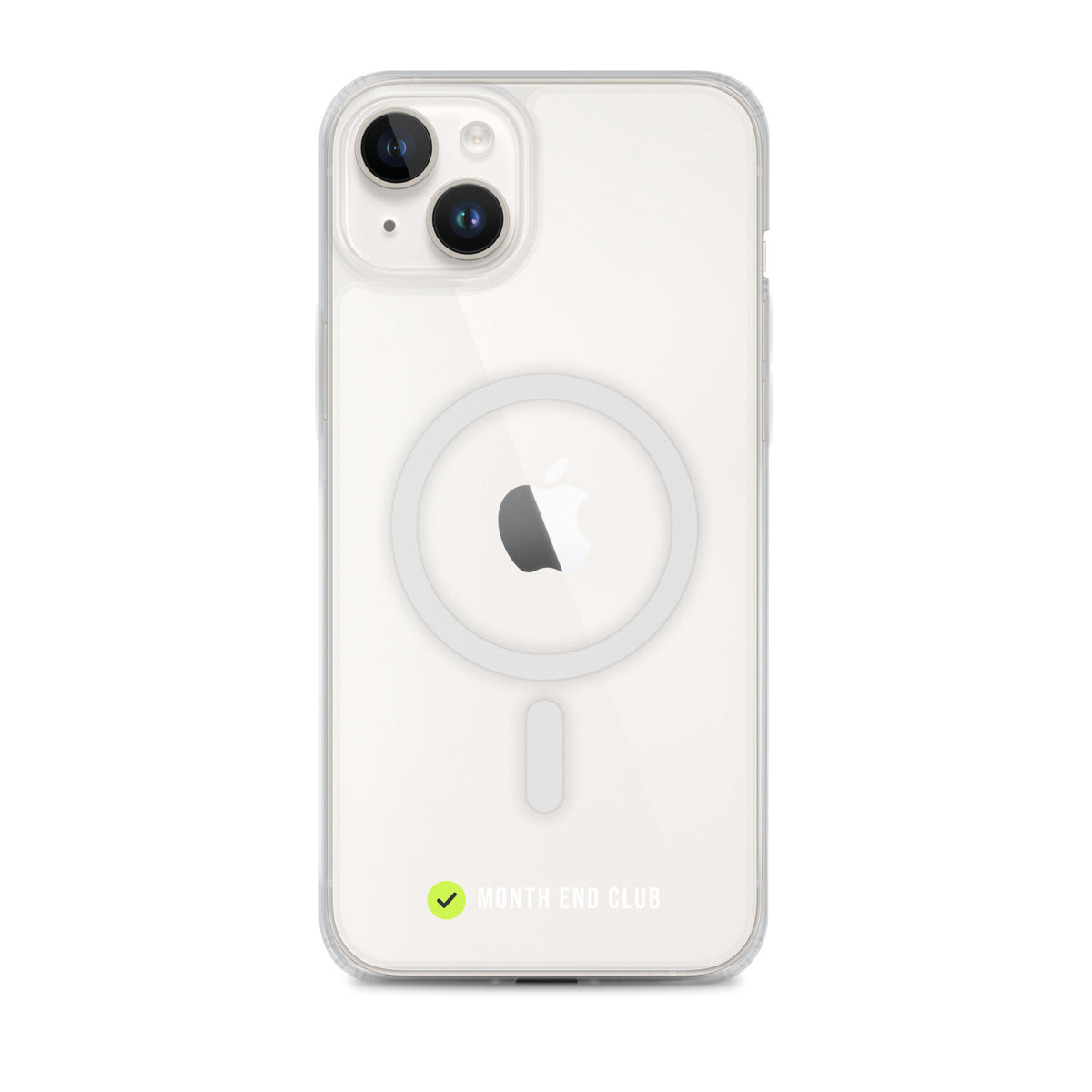 Month End Club Tick MagSafe Clear iPhone Case – White – iPhone 14 Plus, clear