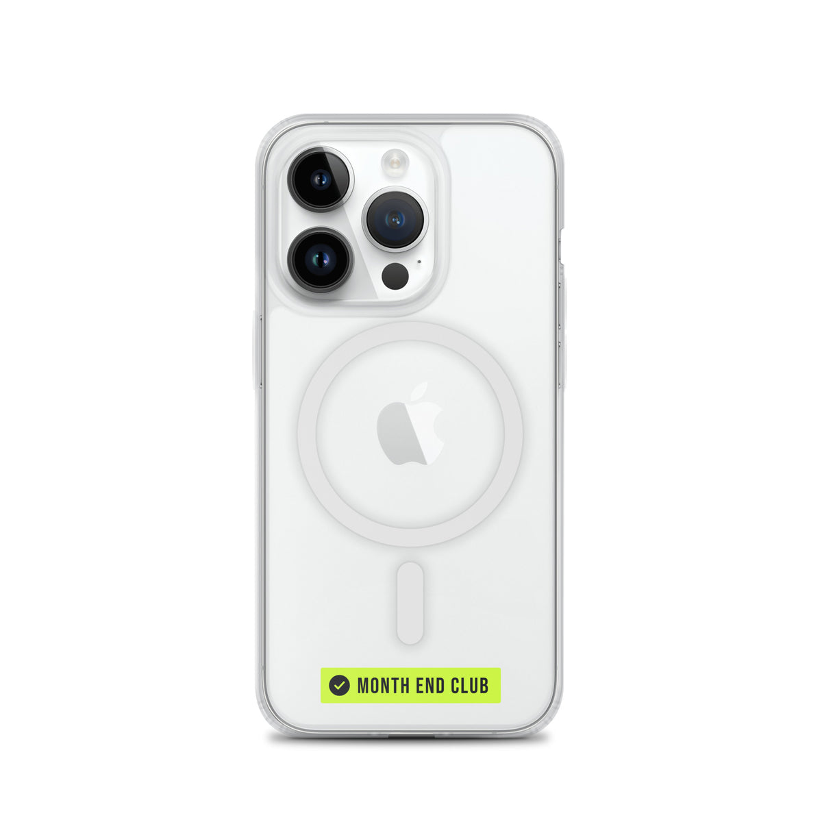 Month End Club Logo MagSafe Clear iPhone Case – iPhone 14 Pro, clear
