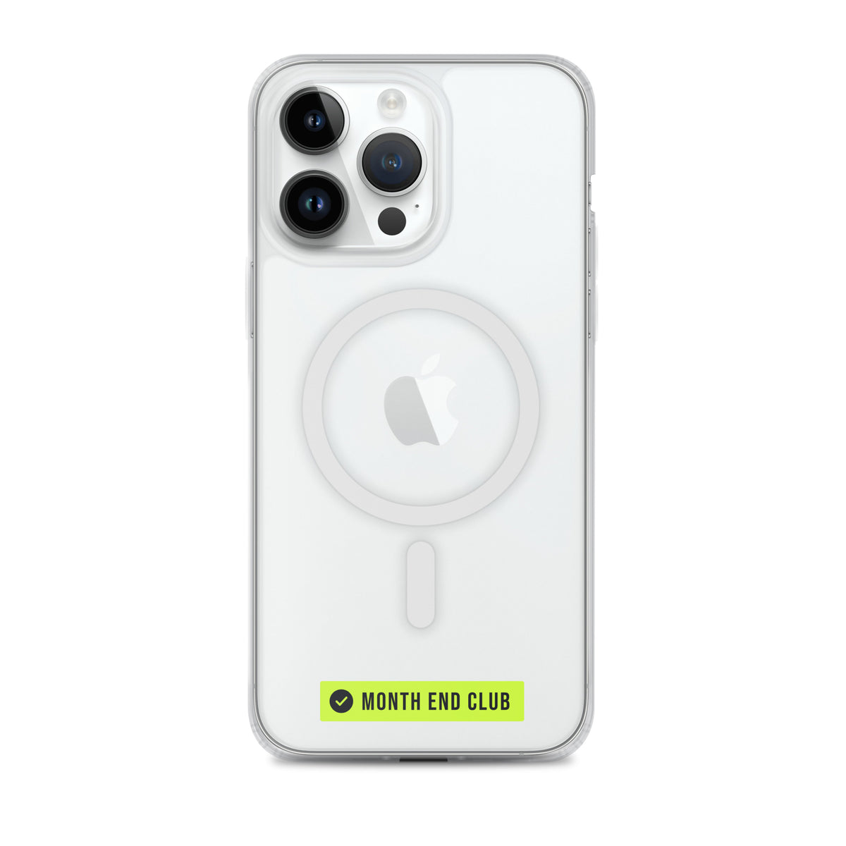 Month End Club Logo MagSafe Clear iPhone Case – iPhone 14 Pro Max, clear