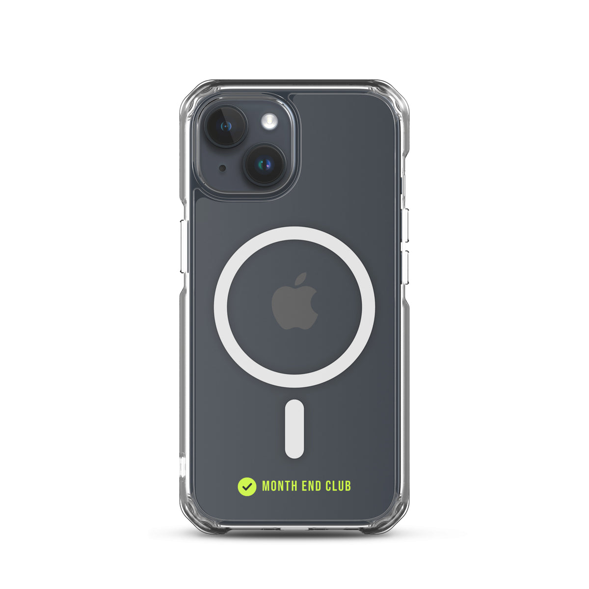 Month End Club Tick MagSafe Clear iPhone Case – Lime – iPhone 15, clear
