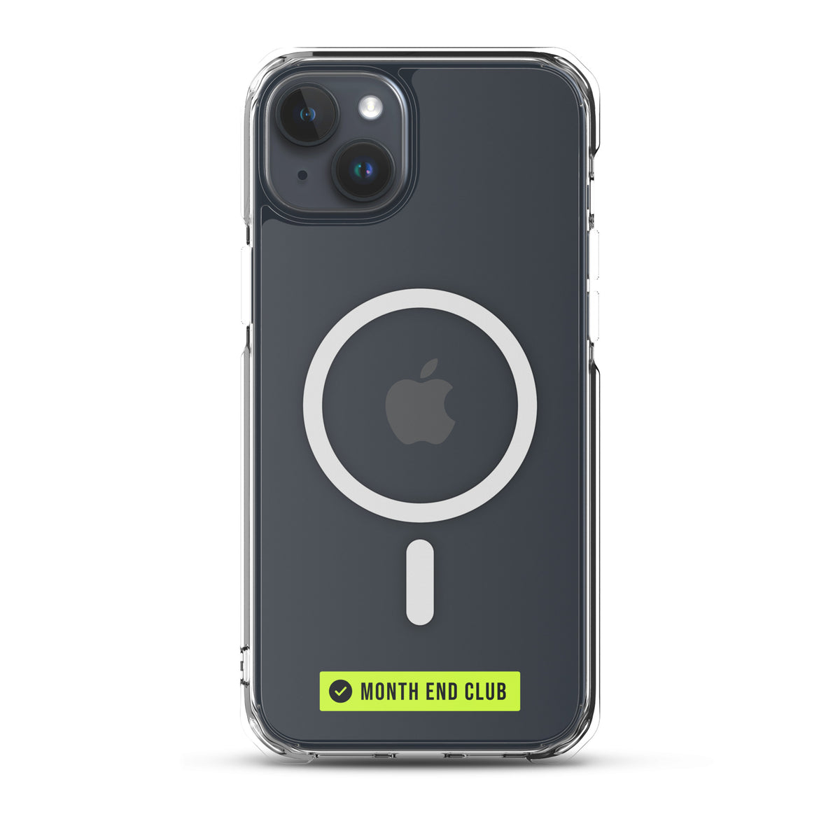 Month End Club Logo MagSafe Clear iPhone Case – iPhone 15 Plus, clear