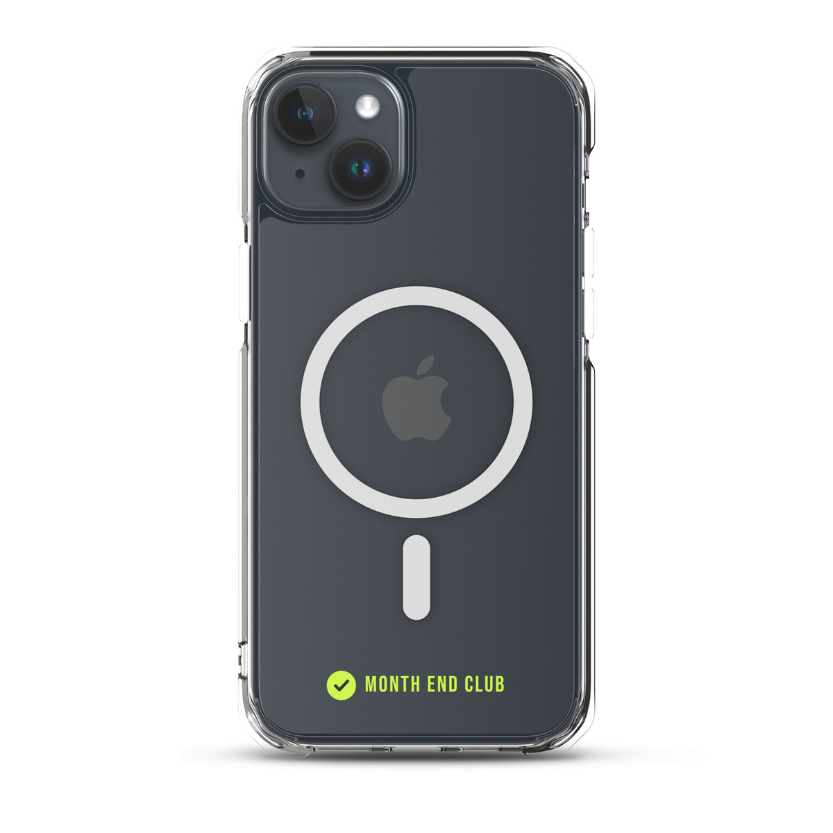 Month End Club Tick MagSafe Clear iPhone Case – Lime – iPhone 15 Plus, clear