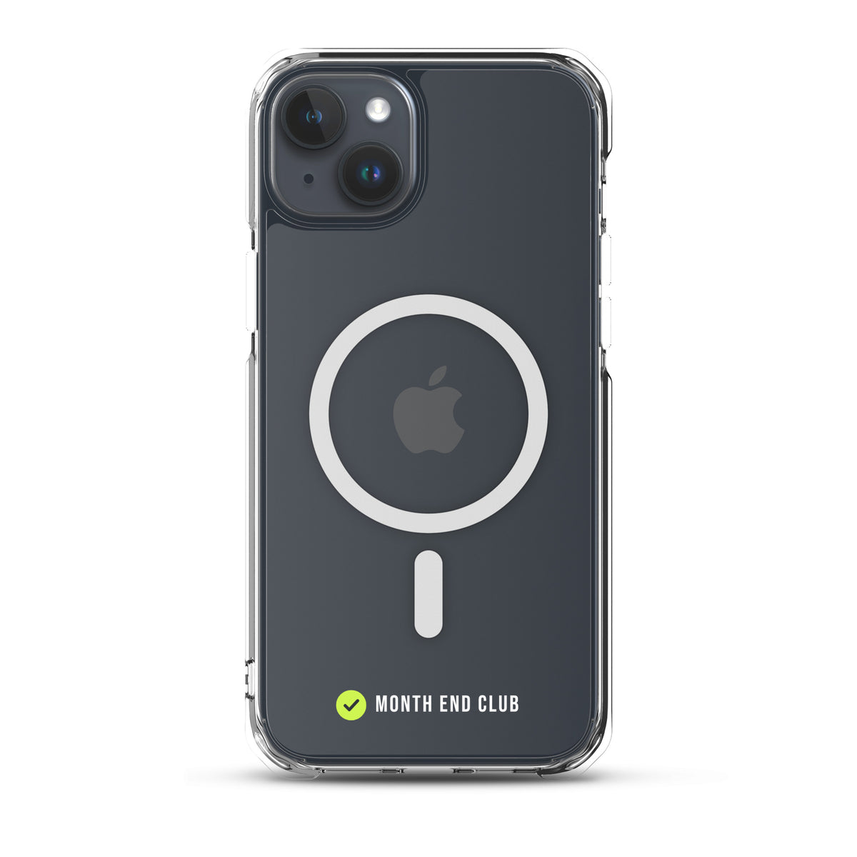 Month End Club Tick MagSafe Clear iPhone Case – White – iPhone 15 Plus, clear