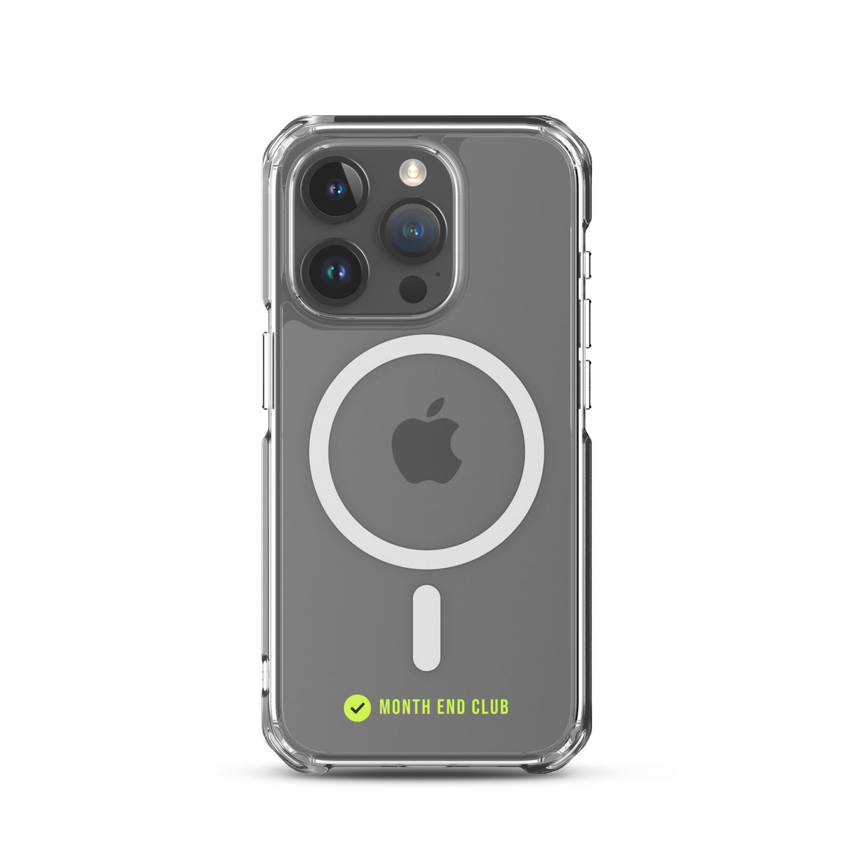 Month End Club Tick MagSafe Clear iPhone Case – Lime – iPhone 15 Pro, clear