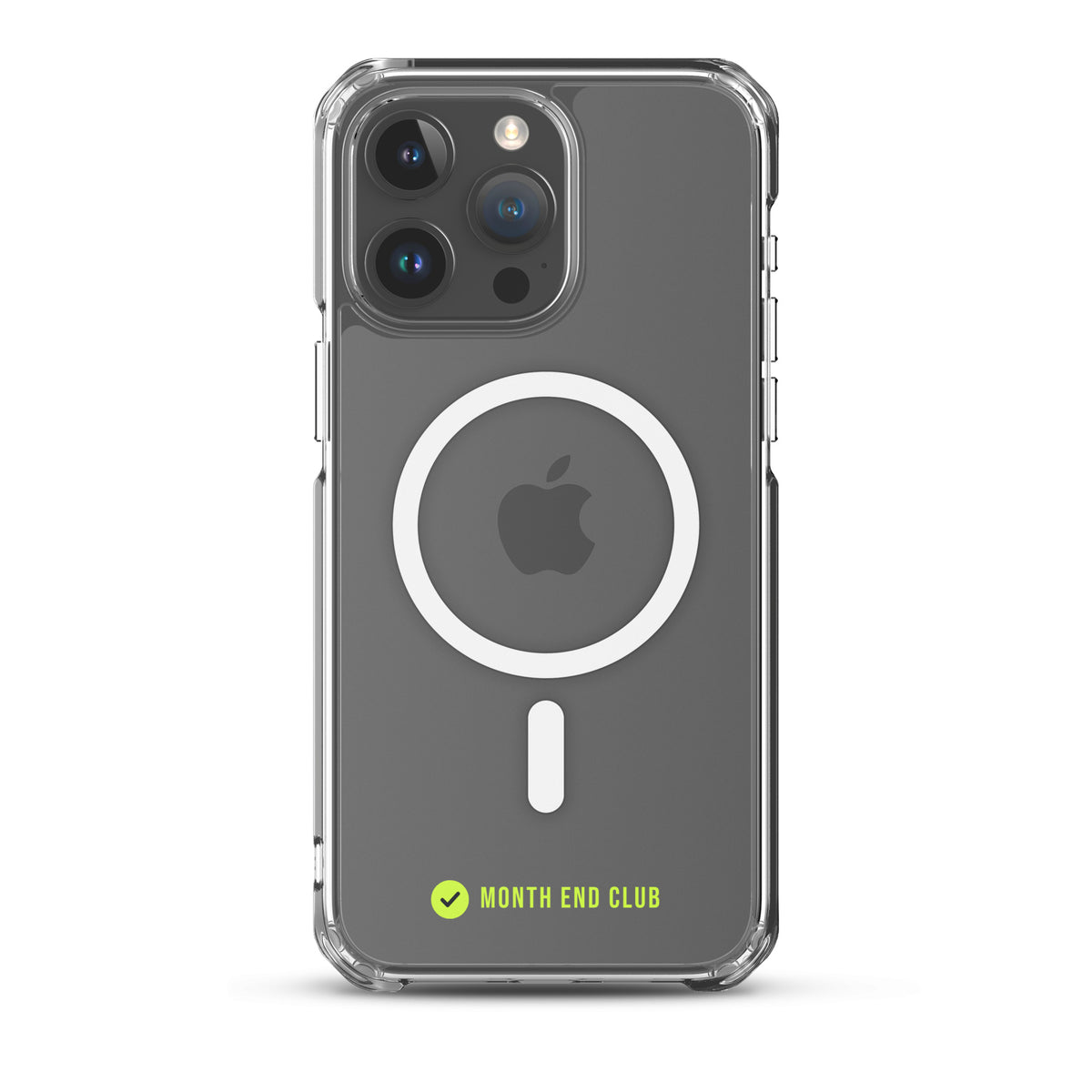Month End Club Tick MagSafe Clear iPhone Case – Lime – iPhone 15 Pro Max, clear