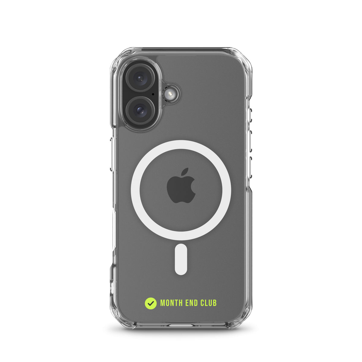 Month End Club Tick MagSafe Clear iPhone Case – Lime – iPhone 16, clear
