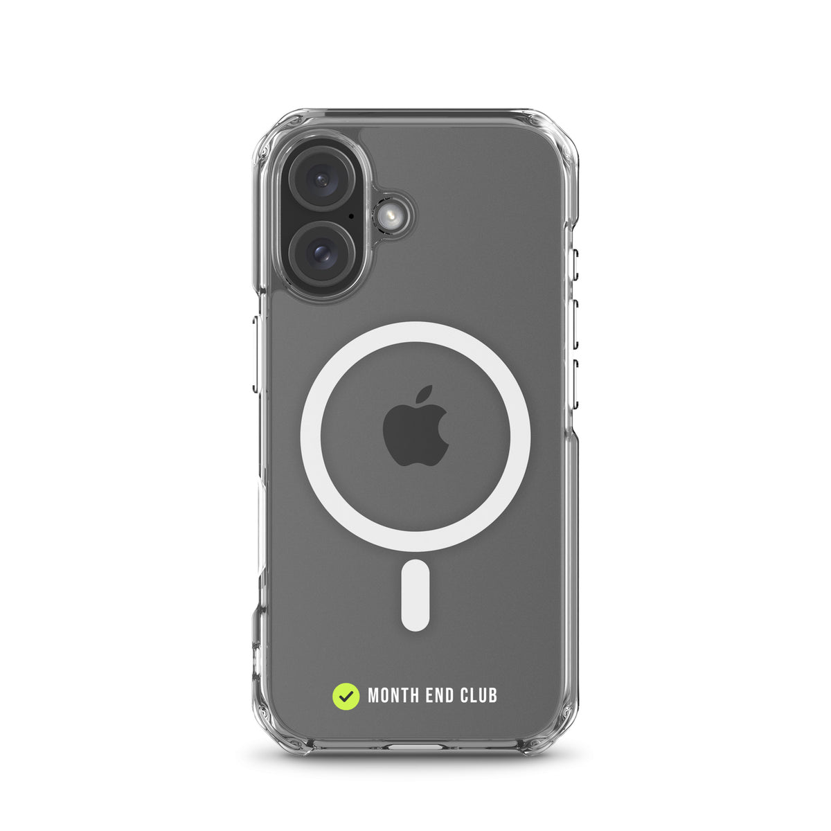 Month End Club Tick MagSafe Clear iPhone Case – White – iPhone 16, clear