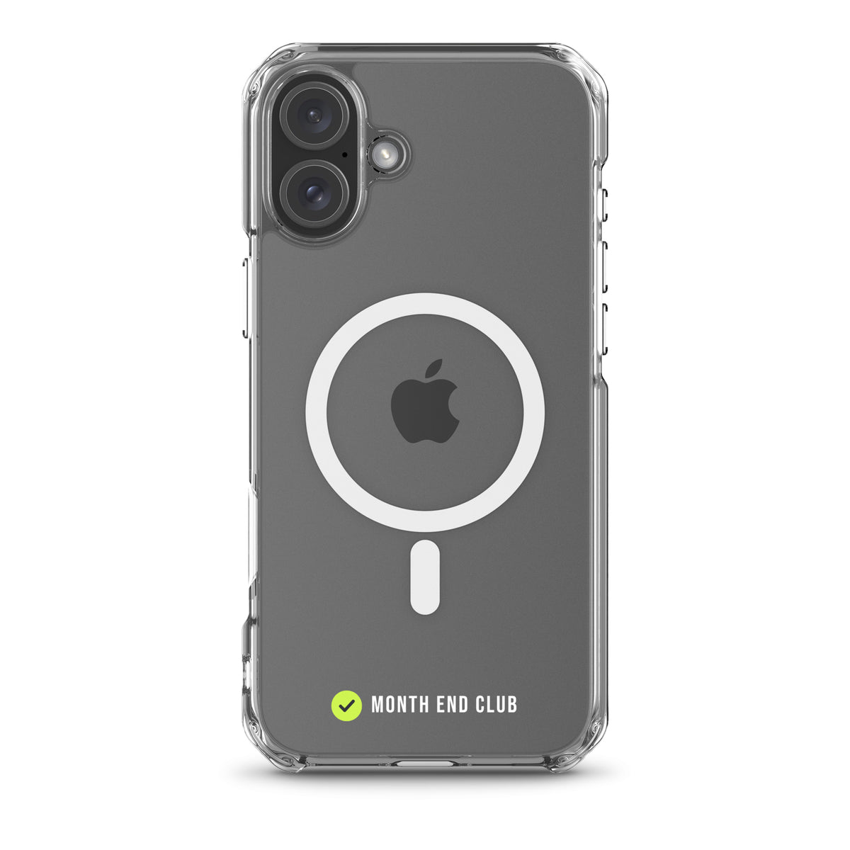 Month End Club Tick MagSafe Clear iPhone Case – White – iPhone 16 Plus, clear