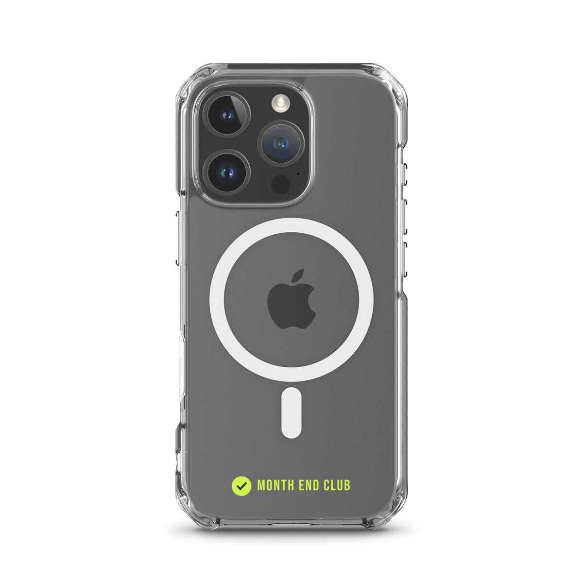 Month End Club Tick MagSafe Clear iPhone Case – Lime – iPhone 16 Pro, clear