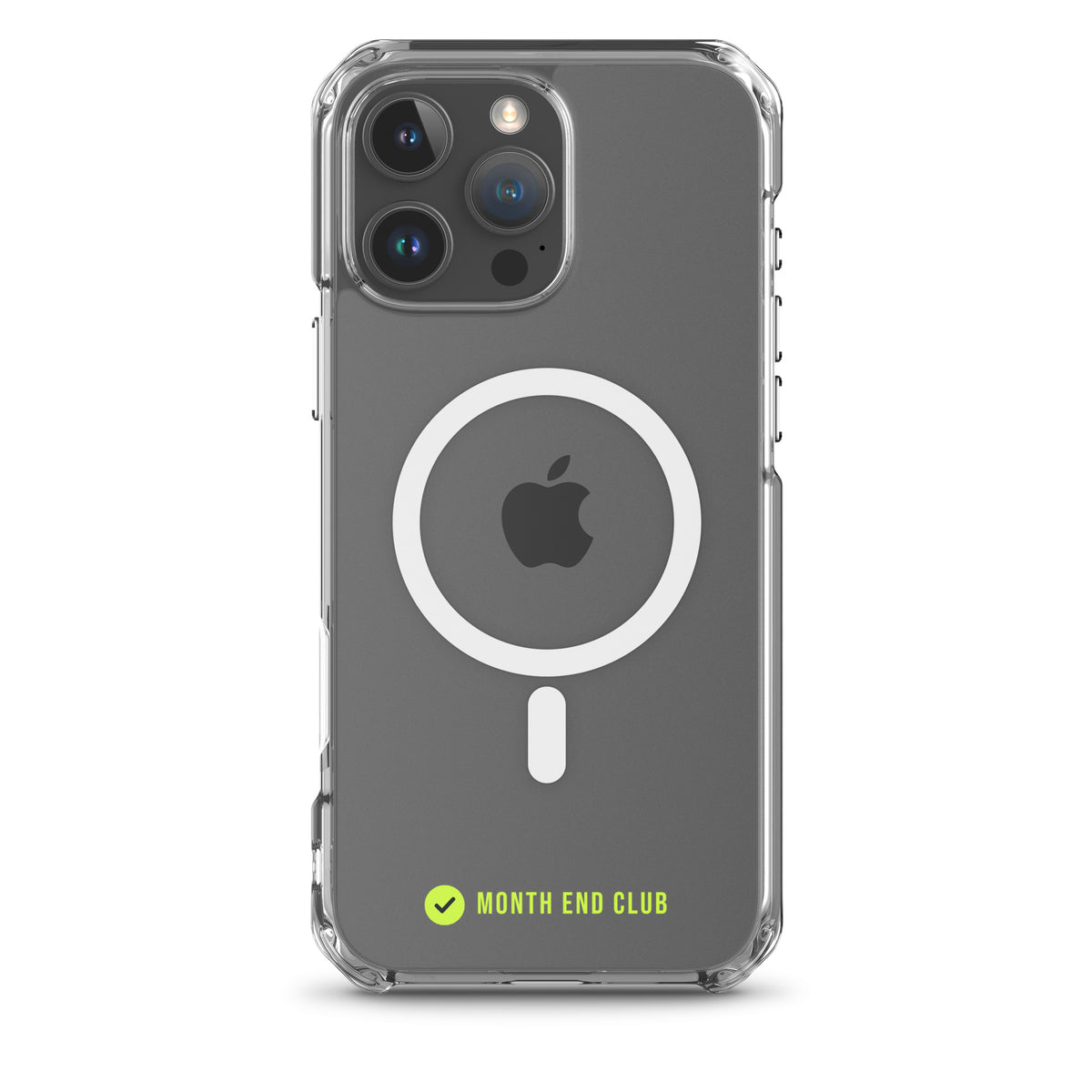 Month End Club Tick MagSafe Clear iPhone Case – Lime – iPhone 16 Pro Max, clear