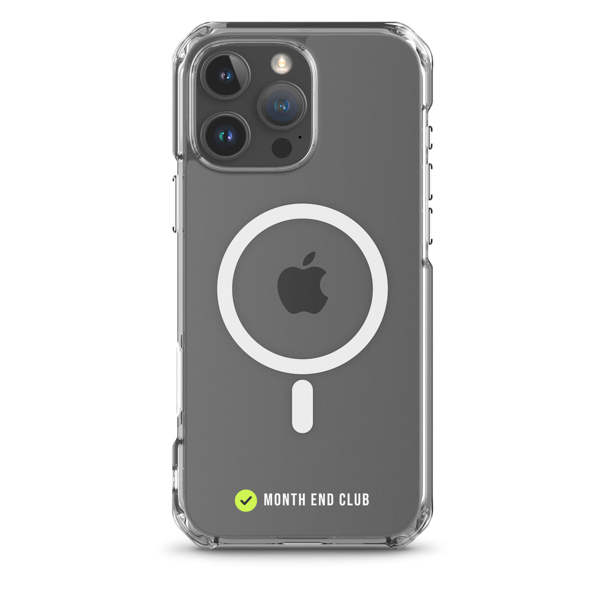 Month End Club Tick MagSafe Clear iPhone Case – White – iPhone 16 Pro Max, clear