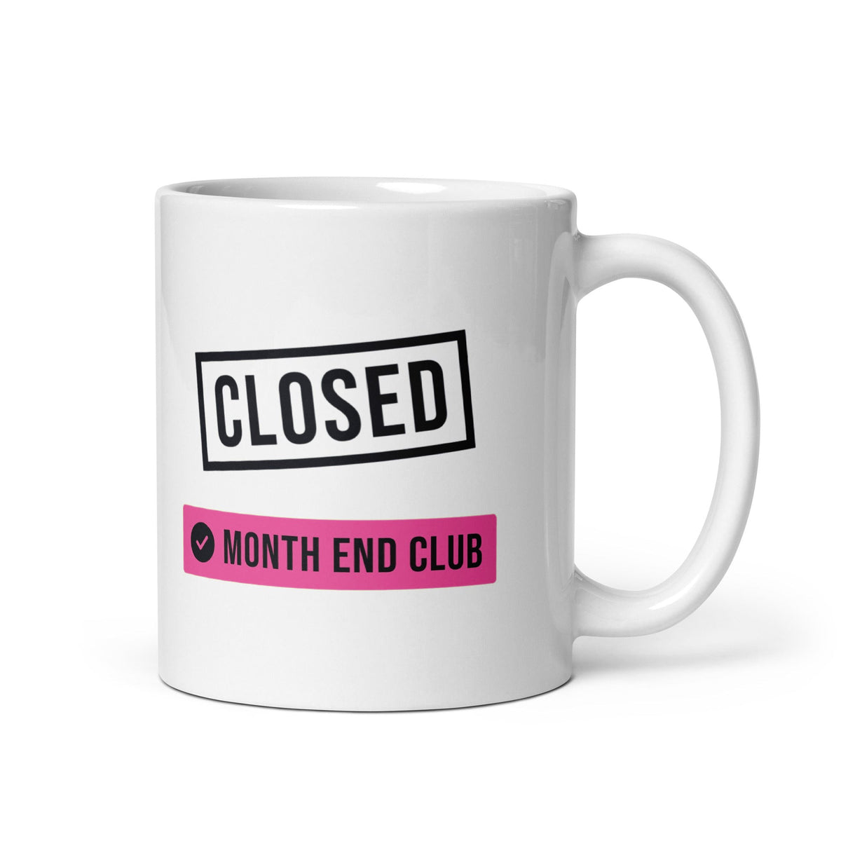 Closed Stamp Mug – Pink print – white 11oz mug
