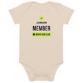 Junior Member Baby Bodysuit – Organic Natural, front