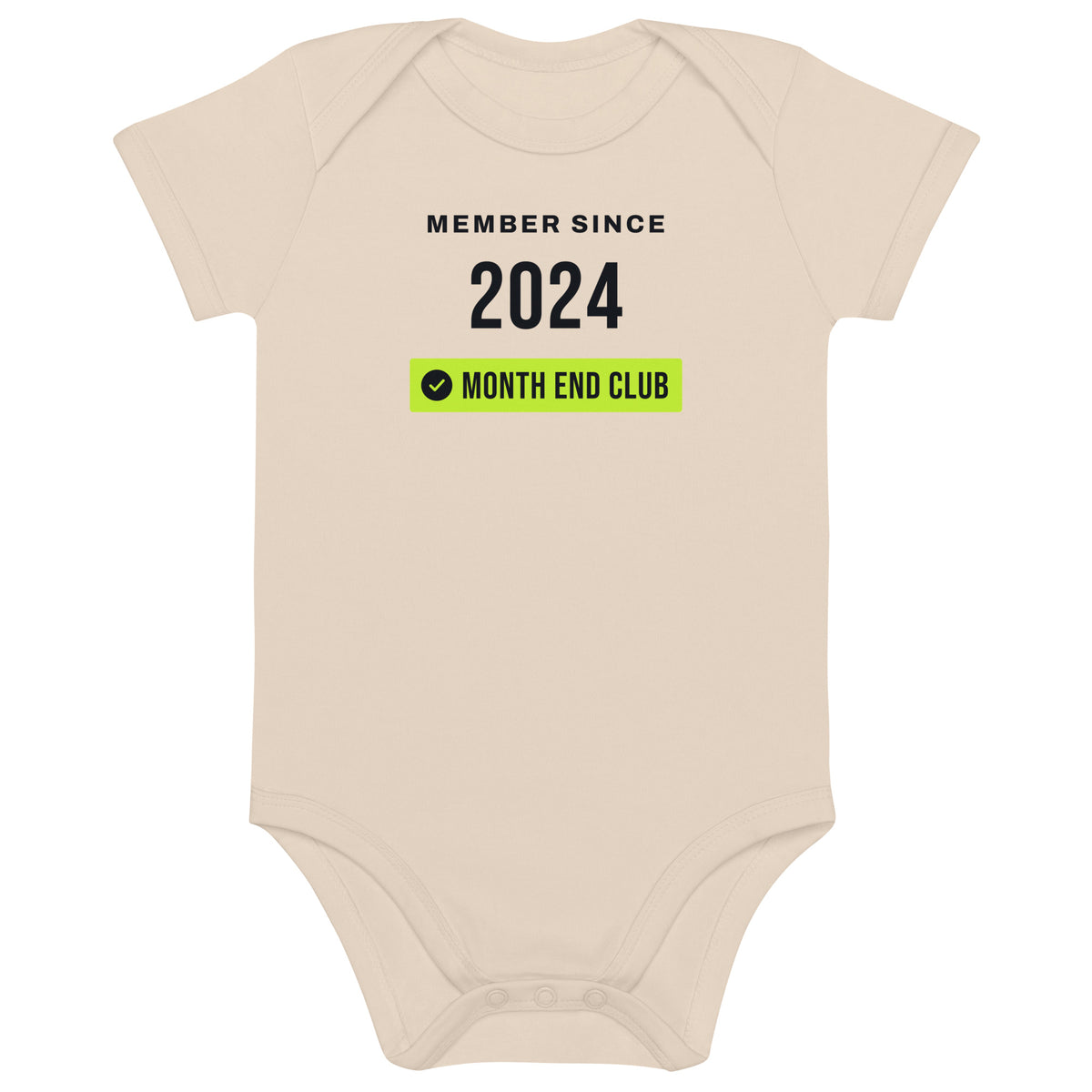 Member Since Baby Bodysuit – 2024, Organic Natural, front
