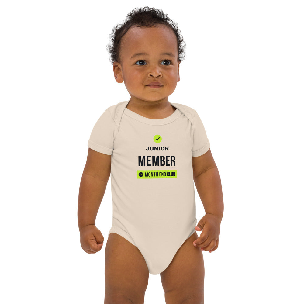 Junior Member Baby Bodysuit – in use