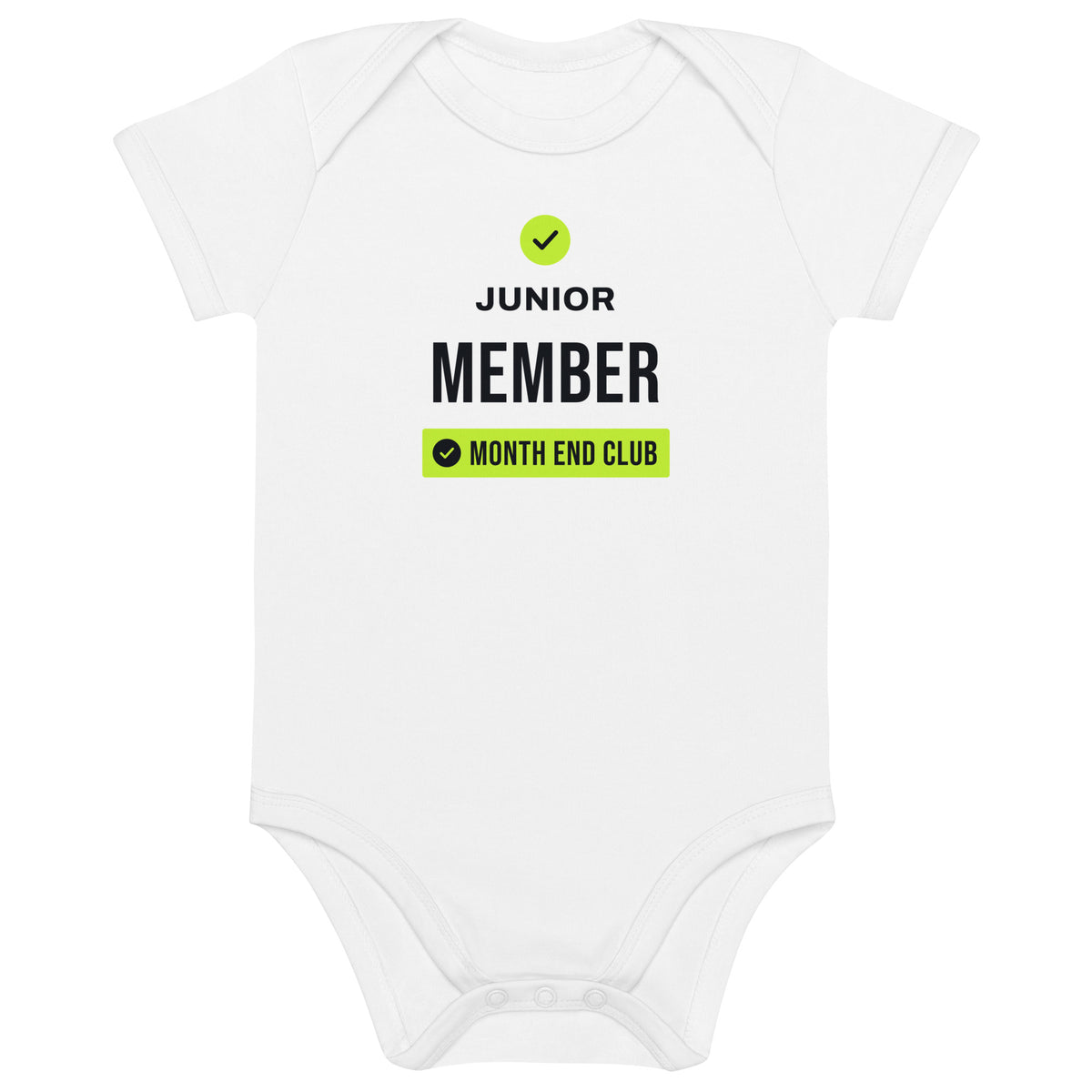 Junior Member Baby Bodysuit – White, front