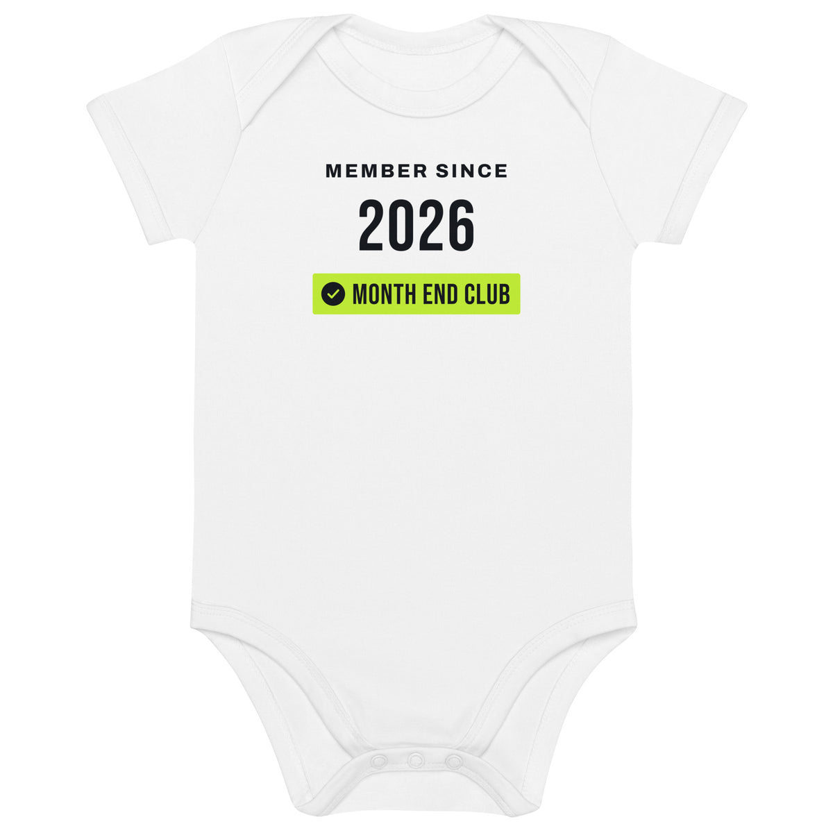 Member Since Baby Bodysuit – 2026, White, front