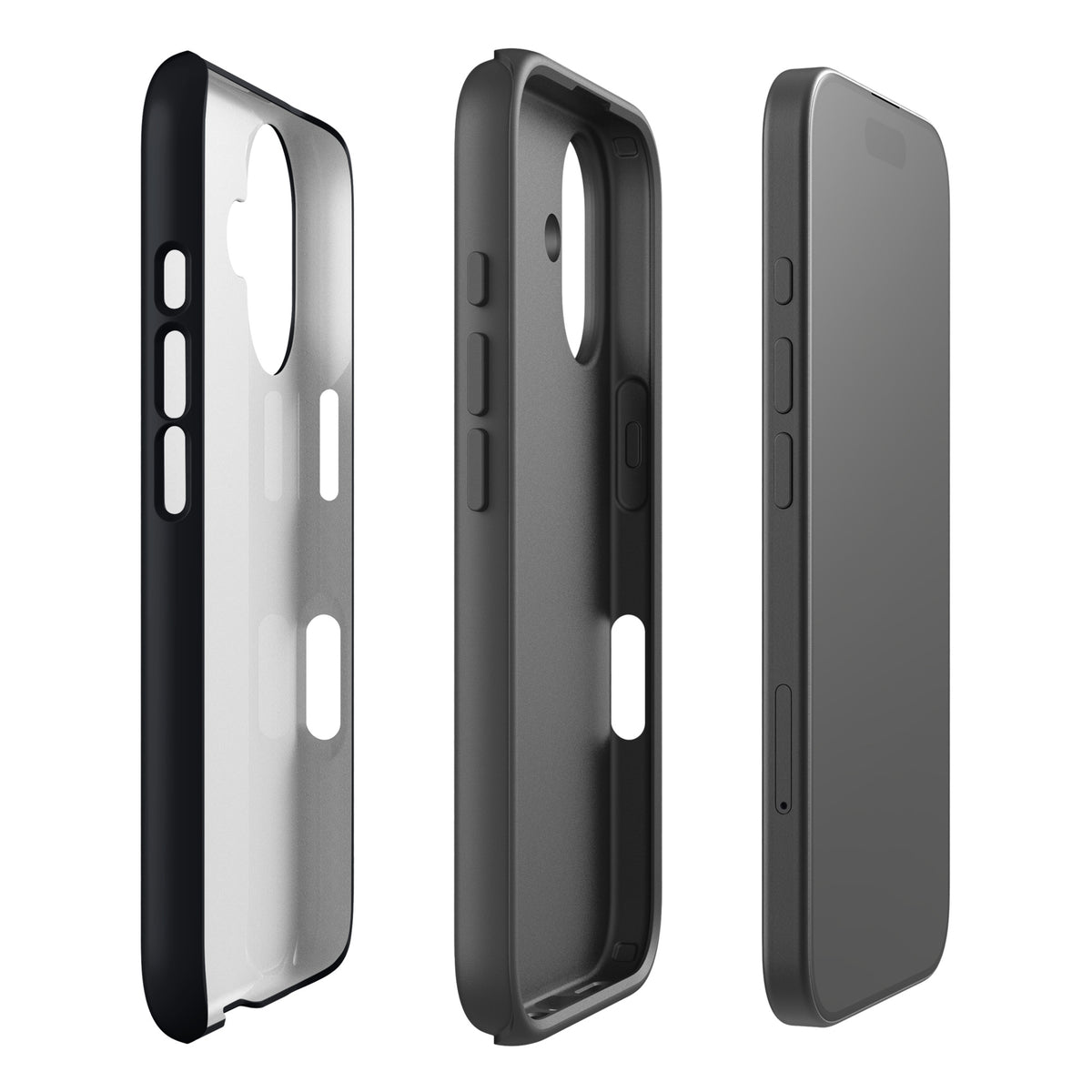Professional Sceptic? Tough iPhone Case – matte black, side view showing case edge