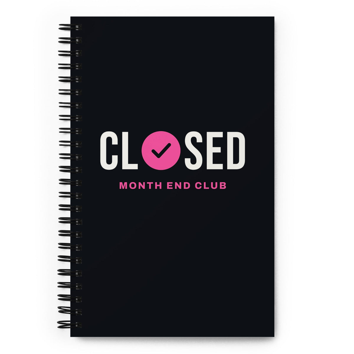 Closed Spiral Notebook – front cover – pink print