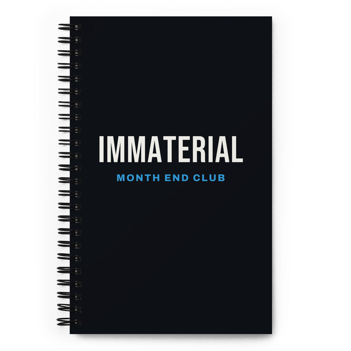 Immaterial Spiral Notebook – front cover – blue print