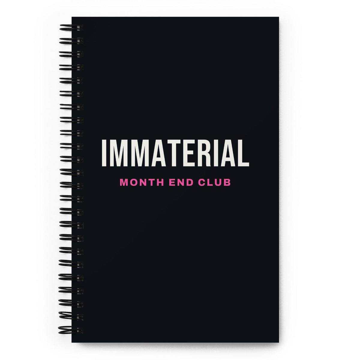 Immaterial Spiral Notebook – front cover – pink print