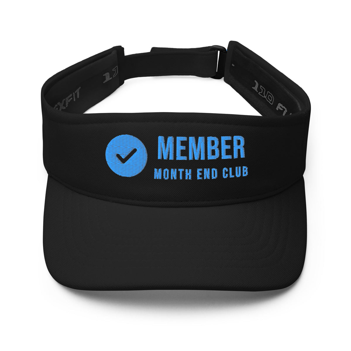 Member Visor – Black, front – blue thread