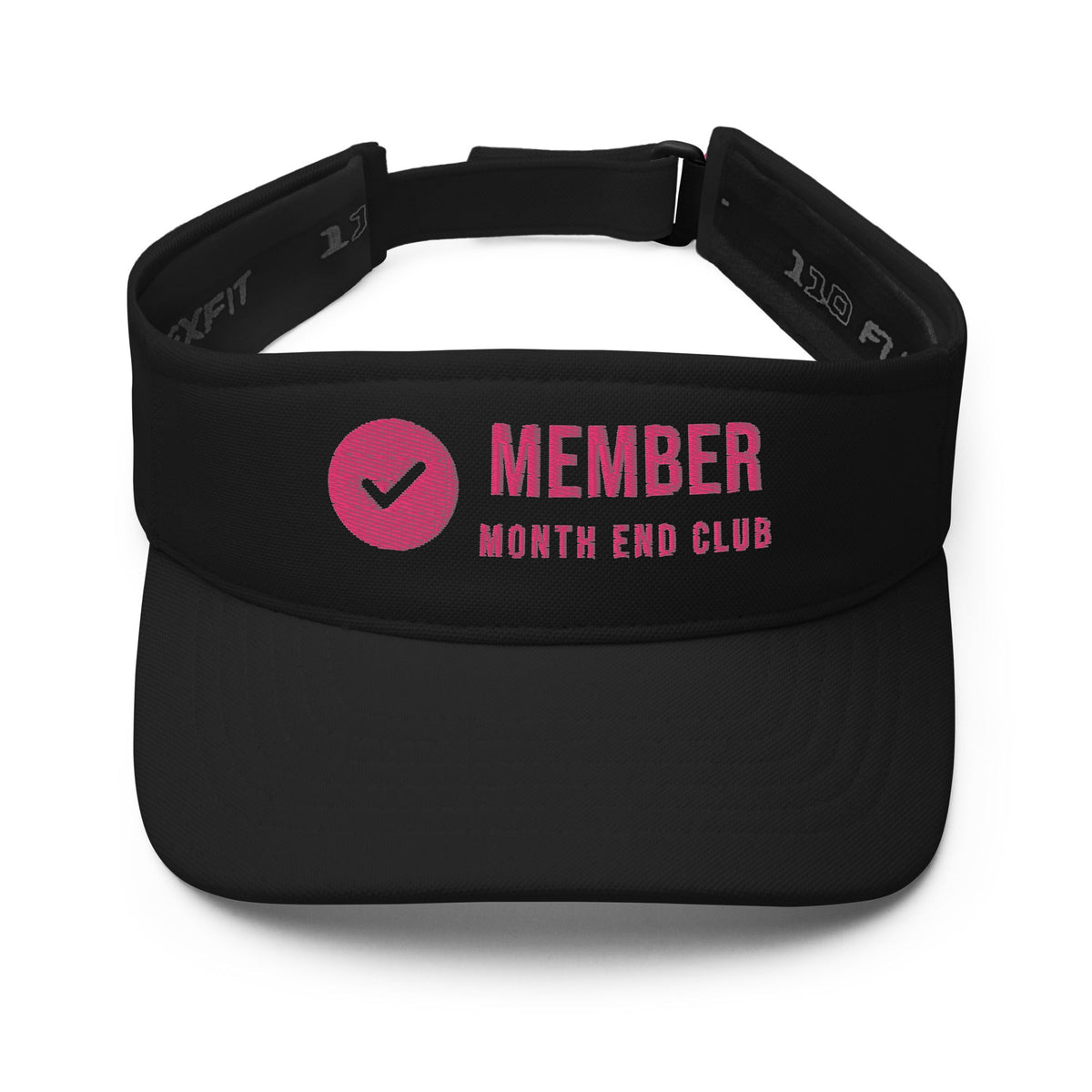Member Visor – Black, front – pink thread